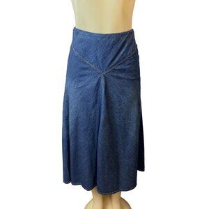 Lauren Jeans Co. Women's Blue Denim A- Line  Long Skirt Sz 14